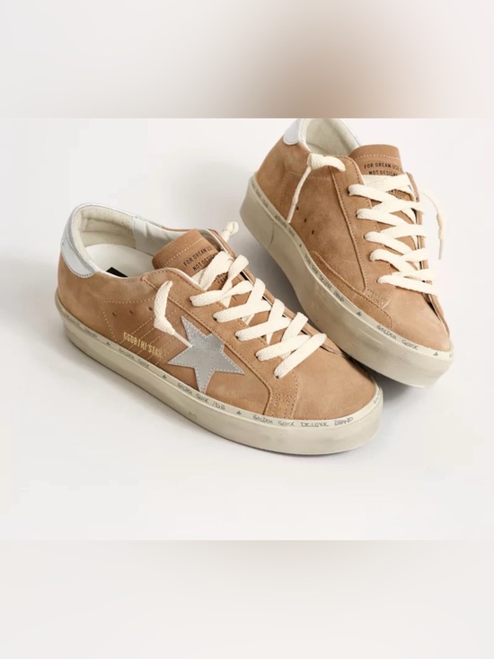 Golden Goose Shoes - Golden Goose Tan tobacco Suede Sneakers Hi Star silver 40